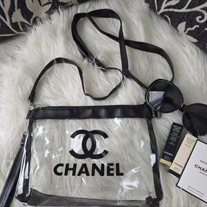 Clear Crossbody Bag Stadium Bag Transparent Bag Wristlet Cosmetic Bag